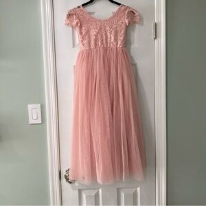 Dusty pink flower girl dress